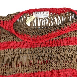 Vintage Leather Suede Knit Striped Tunic Shirt MCM